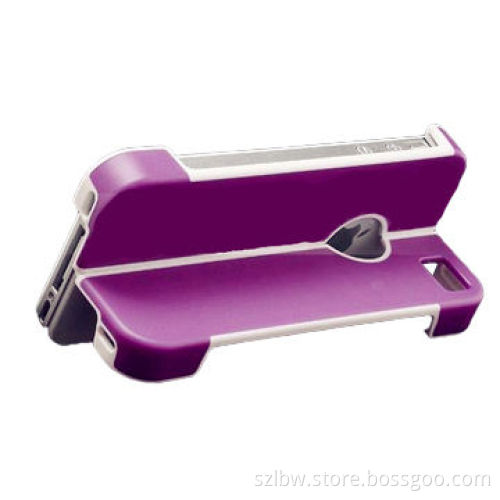 New Foldable Stand TPU and Plastic Hybrid Hard Case for iPhone 4/4S, Comes in Rose Color